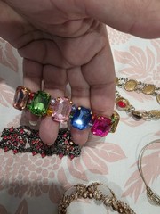 Vintage Multicolor Beaded, Bangle, Cuff, Chain, Charm Bracelets Lot