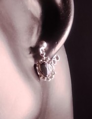 Vintage Wheeler Sterling Silver Black Onyx Dangle Earrings Southwestern WN