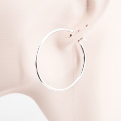 2.75g Jacmel Sterling Silver 925 Minimalist Hoop Earrings Leverback VTG 1.5in