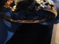 Antique Victorian Bates & Bacon Gold Filled Hinged Bracelet Monogram A pat 1905