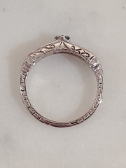Antique Art Deco Platinum Diamond Wedding Engagement BAND Ring Estate Fine