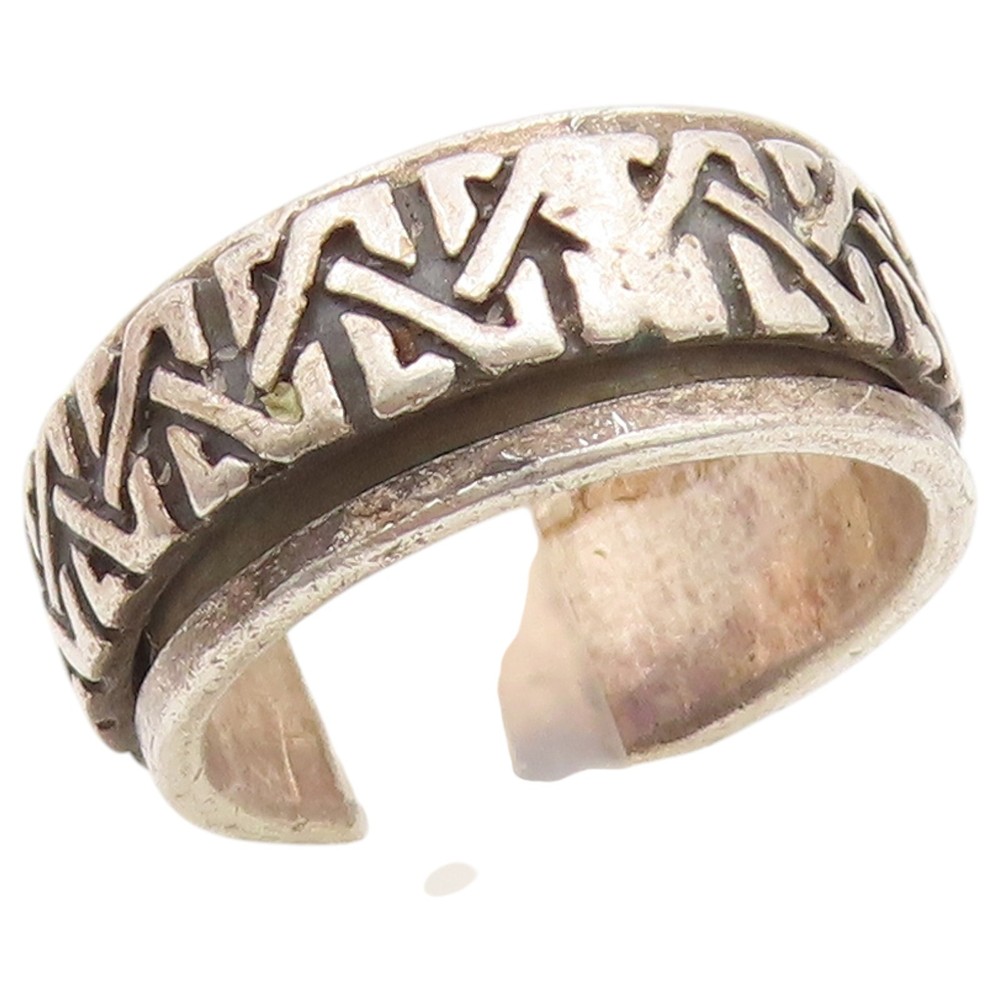 925 Sterling Silver Vintage Ring Celtic Knotwork Spinner Band Sz 6.5 RG36773