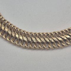 Vintage BB 12KGF Yellow Gold Filled Princess Link Chain Necklace Choker 56g 15″