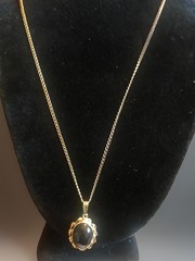 12k Gold Filled Sorrento Black Stone Necklace 18”