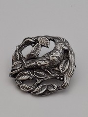 Cardinal Bird Brooch Birds And Blooms Pewter 1999