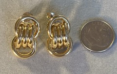 vintage-style gold tone rope knot earrings