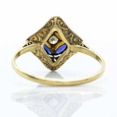2CT Round Lab-Created Diamond Art Deco Vintage Antique Ring 14K 2-Tone Gold Over