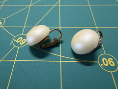 Vintage Antique JTV Clip On Earrings – Faux Pearl – Costume Jewelry – Estate 162