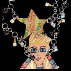 Artisan Designer Statement Necklace Figural Handmade Design Boho Jewelry OOAK