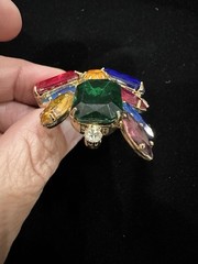 Unbelievable Multi-colored Prong Set Well Made pin brooch