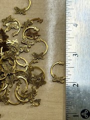 100 pc Vintage Solid Brass Dragonfly & Bow Connectors Findings NOS