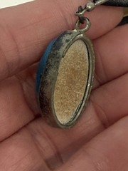 Old Rostov Finift (?) Silver & Hand Painted Domed Porcelain Dangle Earrings