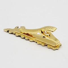 Train AT SF RR Atchison Topeka and Santa Fe Railway Gold Tone Vintage Tie Clasp
