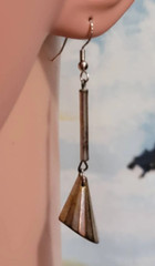 Chic Rustic Silvertone 3″ Long Earrings New French Ear Wires Antiqued Rod & Cone