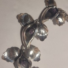 vintage PAR Taxco sterling silver (925) jewelry set with amethyst teardrops.