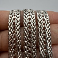 Vintage Sterling Silver 925 Men’s Jewelry Wheat Chain Necklace Foxtail 50cm