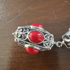 Vintage Silver Revival Charm Bracelet Etruscan 8″ and 800 Gemstones