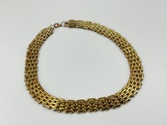 Vintage Egyptian Revival Gold Tone Choker Necklace 18 Inch