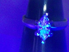 10mm Marquise Cut White Glass Prong Setting on 925 Sterling Vintage Ring Size 7