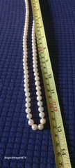 Vtg Cultured Natural Ivory Pearl Individualy Knotted Opera Lenth Pearl Necklace
