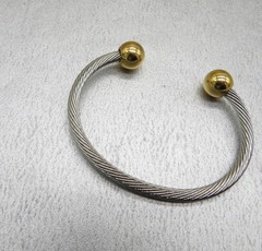 Vintage Gold & Silver Tone Cuff Bracelet Steam Punk Expandable Boho Jewelry