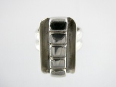 Vintage Storck Signed Artisan Sterling Silver Bar Top Ring 925 14.6g Size 5.5