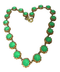 J Crew Georgian Riviere Necklace Anna Wintour Collar Chrysoprase Green Collet