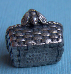 Vintage Brown County Basket bee on handle Indiana sterling charm