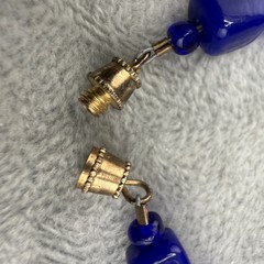 Vintage Wedding Cake Bead Bracelet Blue Glass Beaded 8”