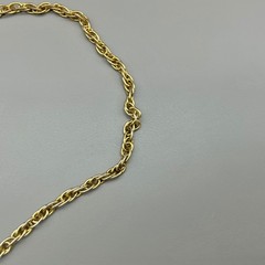 Necklace Women Gold Tone Green Jade Nugget Brutalist Pendant Vintage 24 Inch