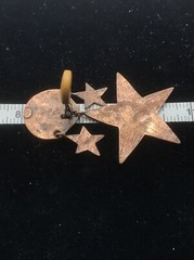 Vintage High End Fashion Jewlery Copper Moon & Stars Clip-on Earrings