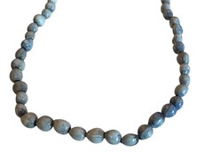 Dyes Job’s Tears Seeds Beaded Necklace Vintage 1960’s Handmade Hippie 18″