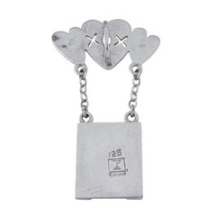 Vintage Sterling Silver 925 XOX Heart Charm Picture Holder