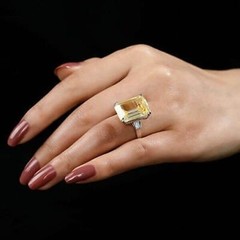 Canary Diamond 5.60 Ct Art Deco Vintage Wedding Ring 925 Sterling Silver