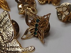 Lot Of 8 Gold Tone Butterfly Pins 8 Pc Butterfly Pin Lot