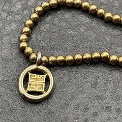 Givenchy 80s Logo Charm Beaded Ball Chain Gold Tone Necklace Or Bracelet 36″