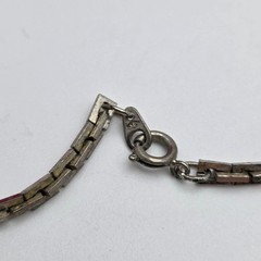 Vintage Silver Tone Box Chain Necklace, 15 In 2.5mm Spring Ring