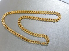 VTG. CUBAN CURB LINK GOLD PLATED 18.5″ CHAIN NECKLACE