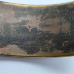 Vintage 1950s Floral Embossed Brass Plated Copper Bangle Bracelet 8″ Mid Century