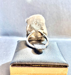 Vintage Sterling Native American 8×24 mm Turquoise Navette Ring Size 5.5 5 1/2