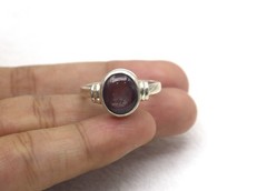 Sterling Silver Ring 6.5 US Size Real Natural Red 6 Rays Star Ruby Gemstone