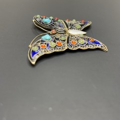 Metropolitan Museum Art Butterfly Cleo Brooch Sterling Silver 3.25″ MMA 1992