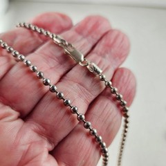Sterling Silver Italy AGI Chain Necklace Beaded 12.5g 18 inches [8709]