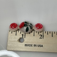 Vintage Pressed Flower Lucite Brooch & Earring Jewelry Set 1940s – 1950s Resin