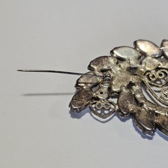 Lot Of 3 VTG Rhinestone Brooches 2 To 2.5 Inches Prong Settings Unsigned