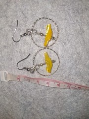 Vintage Bird Earings 3.5 Inches Yellow Sterling Silver