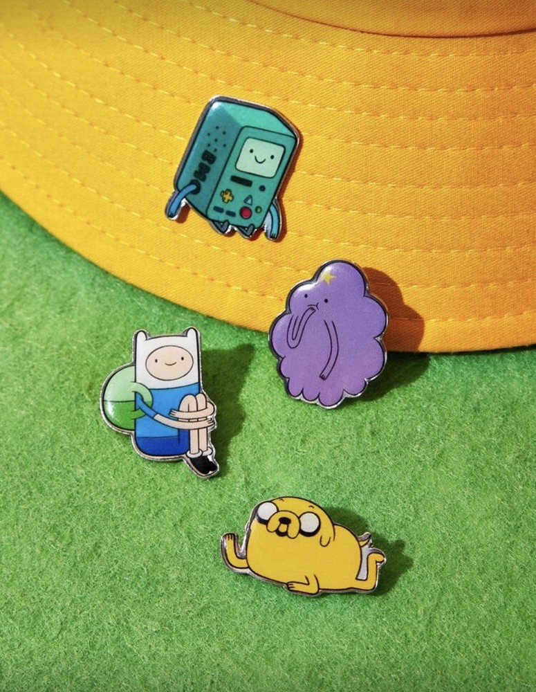New SET OF 4 ADVENTURE TIME Pins LUMPY Brooch FINN THE HUMAN Jake BMO Pin