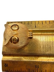Trifari Owl Pin MCM Modernist Minimalist Bird Gold Trifarium Textured Vintage 1