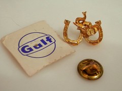 Vintage 1950s Lucky Elephant Gulf Oil Push Pin On Orig. Card 2419d