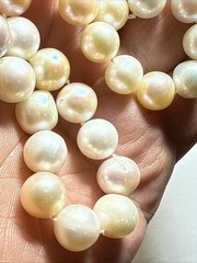 Choker Cultured Pearl 14k 9mm Ball Clasp 10mm Big Multicolor Pearls 16.5” Unused